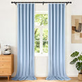 Etherealveil Light Blue Pinch Pleated Blackout Curtains 2 Panels 40"x120" | by Etherealveil