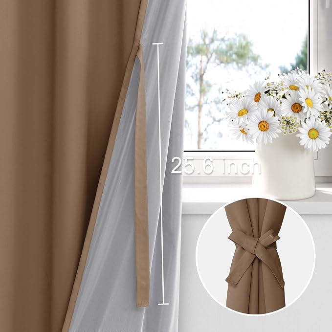 XWZO 100% Blackout Curtains 72 Inches Long - Image 3