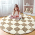 KICMOR Round Rugs 6ft Beige and Cream White Circle Area Rug, Fluffy Soft Fuzzy by KICMOR
