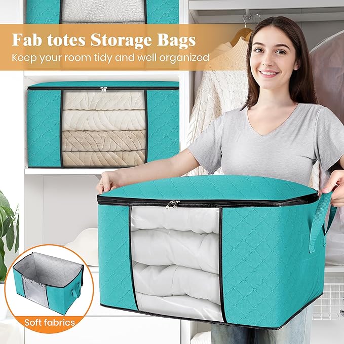 10 Pack Storage Bags for Clothes Blanket Storage Bins - Image 5