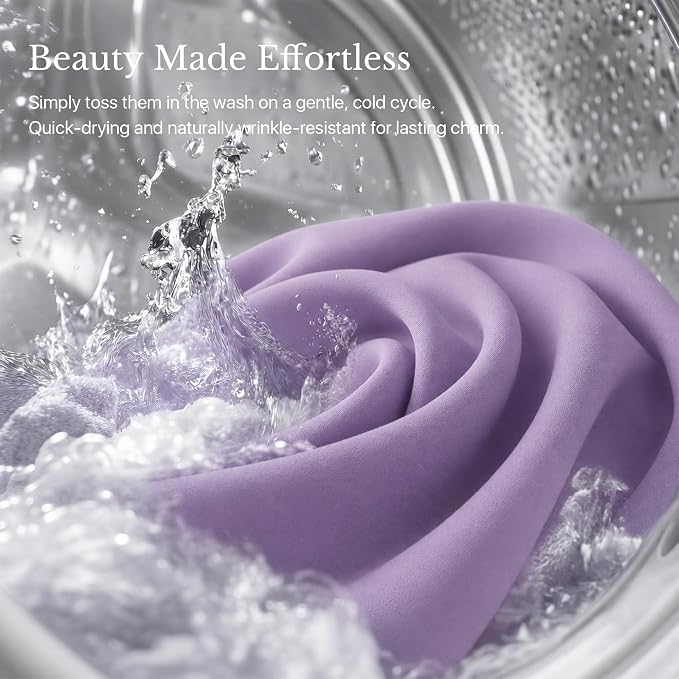 NICETOWN 72 Inches Long Lavender Purple Room Darkening Curtains 2 Panels - Image 7