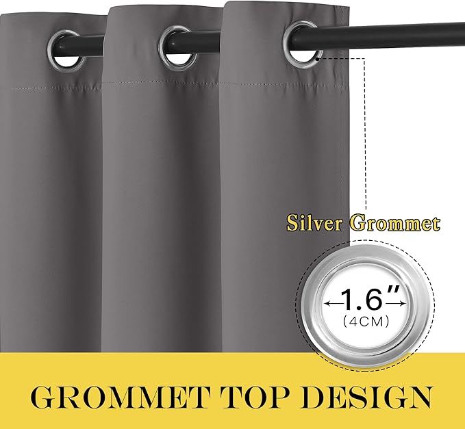 NICETOWN Grey Blackout Curtain & Drape - Image 3