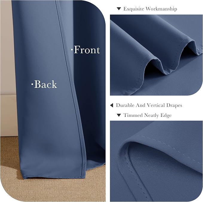 PONY DANCE Blackout Curtains for Bedroom, Room Darkening 96 inch Curtains 2 - Image 6