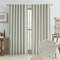 90 Inch Blackout Curtains Hook Tape Belt Back Tab Cotton Farmhouse Linen by KEQIAOSUOCAI