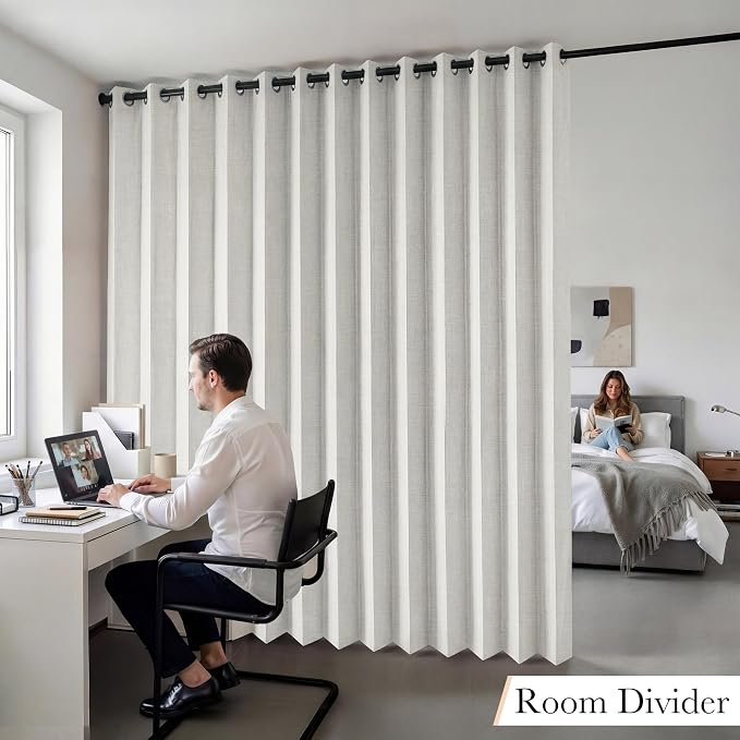RYB HOME Accordion Style Closet Curtains 100% Blackout | Curtain - Image 9