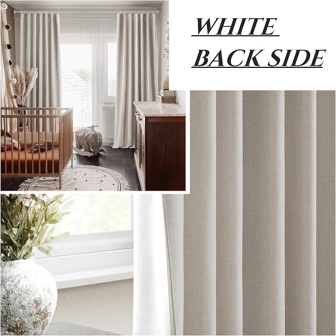 QJmydeco 107 Inch Long Insulated Backout Curtains, 9ft Floor Length Elegant - Image 6