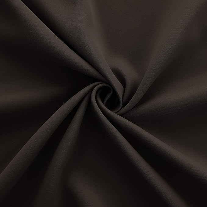KOUFALL Brown Curtains 84 Inch Length 2 Panels Set Blackout Dark Chocolate - Image 6