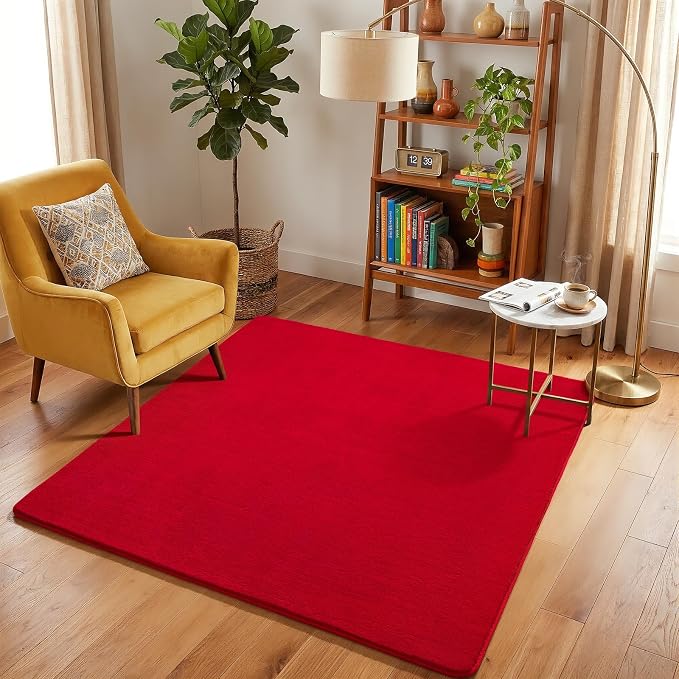 4x4 Square Area Rugs for Bedroom Living Room, Modern Non Slip Minimalist Carpet by AmeareaDirect