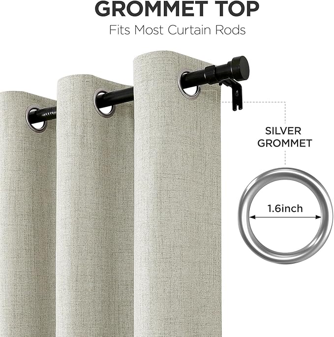 Joydeco Blackout Curtains 63 Inches Long 2 Panels Burg, Room Darkening Curtains - Image 5