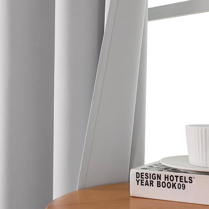 CUCRAF Grayish White Blackout Curtains 54 inch Length 2 Panels Set, Room - Image 8