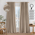 MIULEE 100% Blackout Curtains Linen Curtains 84 Inches Long, Copper Brown | 2 by MIULEE