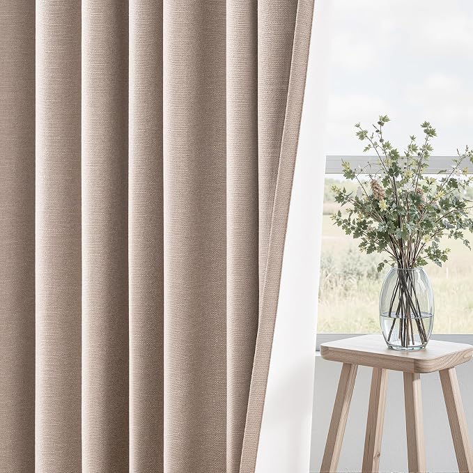 Topfinel Linen Blackout Curtains 86 Inches Long 2 Panels - Image 5
