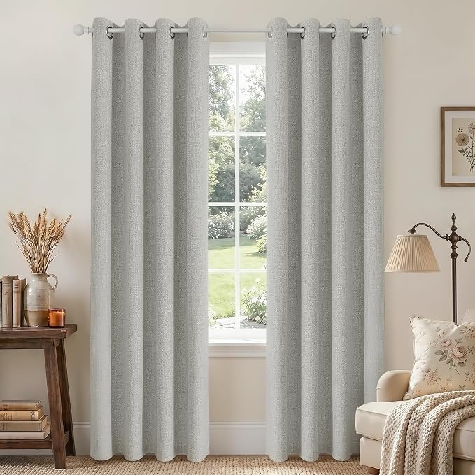 Joydeco Blackout Curtains 84 Inches Long 2 Panels Burg, Room Darkening Drapes by JOYDECO