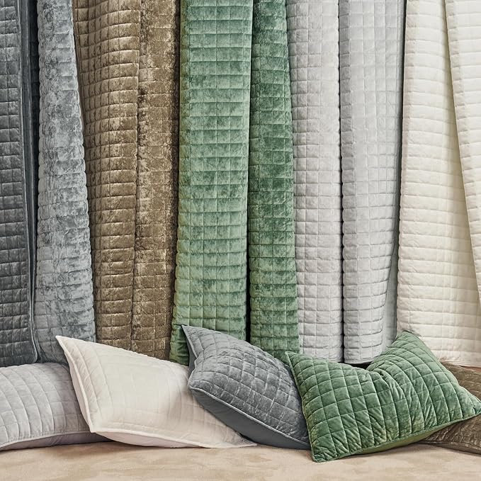 RECYCO Velvet Quilt Set, Oversized California King 118"x106", Charcoal Gray | - Image 6