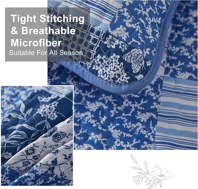 Mybedsoul Boho Quilt King Size, Patchwork Reversible Bedding Set, 3 Pieces - Image 3