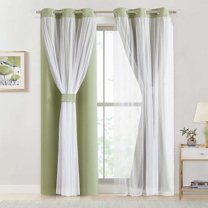 Bujasso Sage Green 90% Blackout Curtains - Image 6