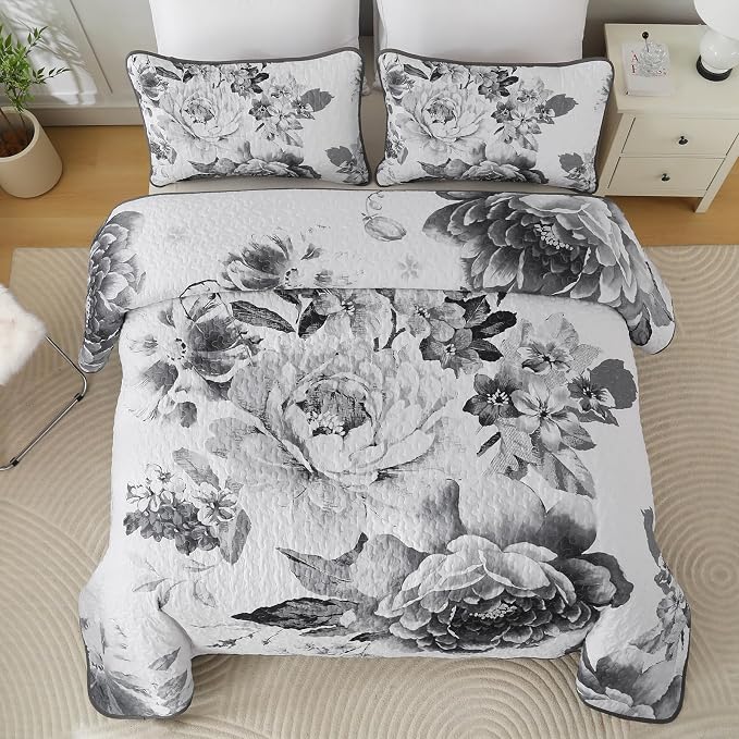 WONGS BEDDING Quilt Queen Size, Soft Microfiber Lightweight Farmhouse Bed Cover - Image 3