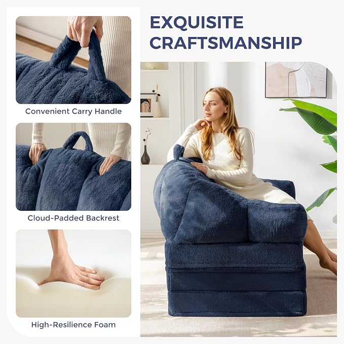 MAXYOYO Folding Sofa Bed, 2 in 1 Convertible Sofa to Lounger | Comfy Loveseat - Image 5