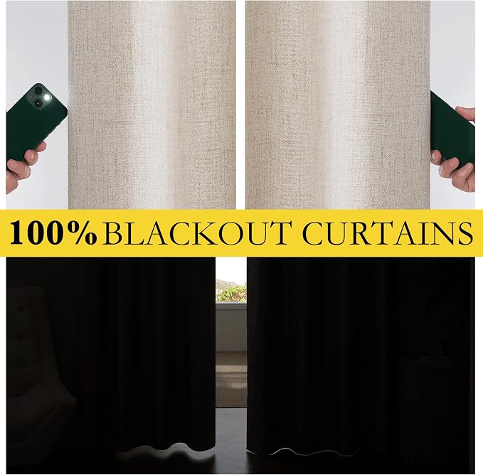 NICETOWN Farmhouse Style Keep Warm Large Window Draperies 108 inches Length - Image 2