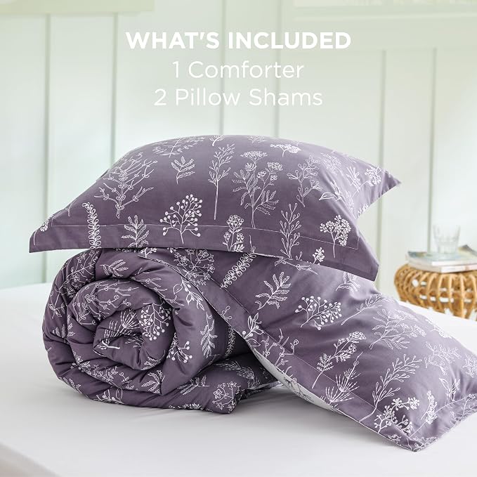 Bedsure Grayish Purple King Comforter Set - Image 7