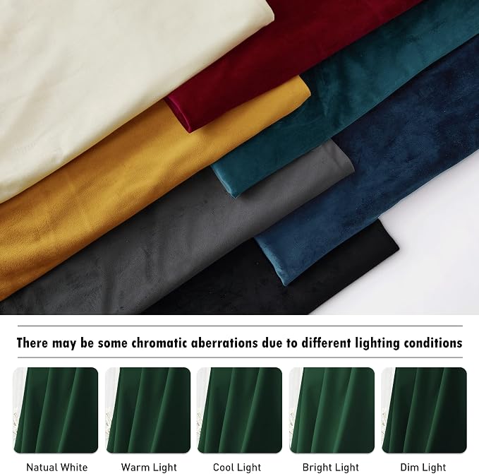 RYB HOME Hunter Green Velvet Blackout Curtains 90 inches - Image 7