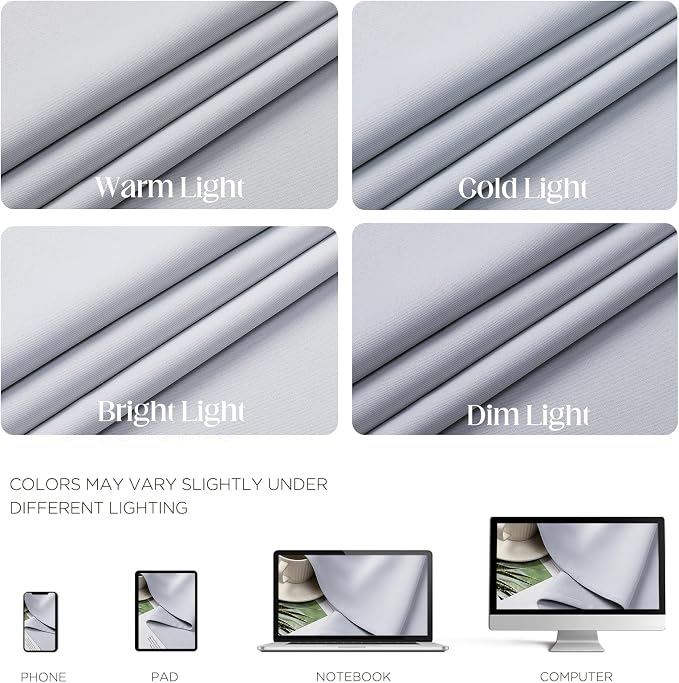 CUCRAF Grayish White Blackout Curtains 108 inch Length 2 Panels Set, Room - Image 6