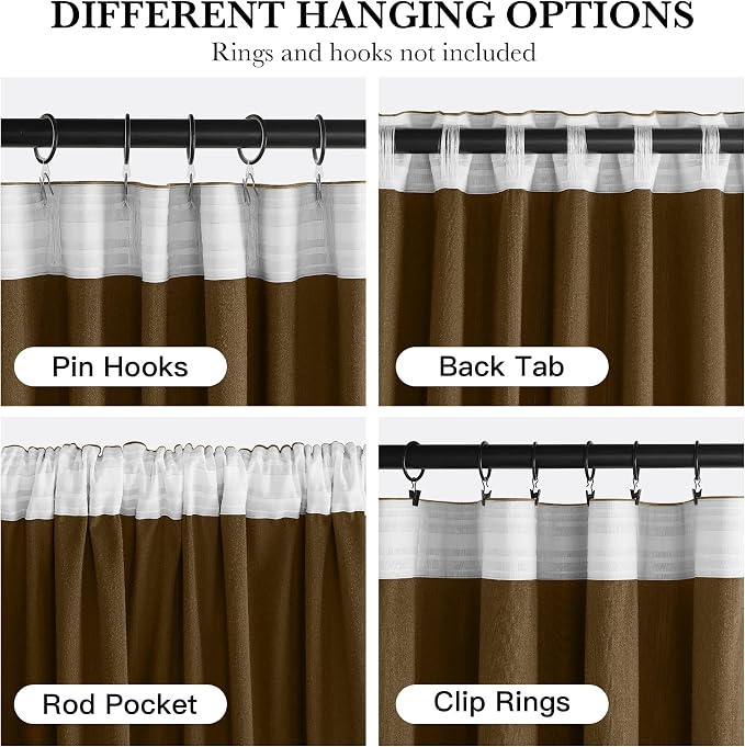RYB HOME Bronze Velvet Blackout Curtains 90 inches - Image 2