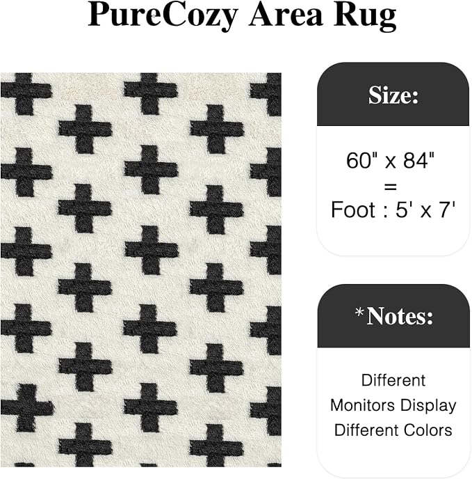Soft Shag Rug 5x7 for Living Room High Pile Non-Slip Fluffy Carpet | Machine - Image 2