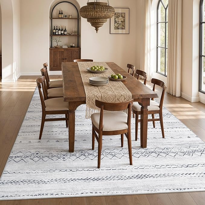 cotiled Boho 10x14 Area Rug for Living Room: Large Moroccan Washable Rug | - Image 6