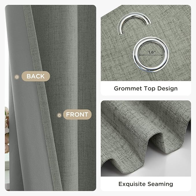 Joydeco Blackout Curtains 63 Inches Long 2 Panels Burg, Room Darkening Curtains - Image 5