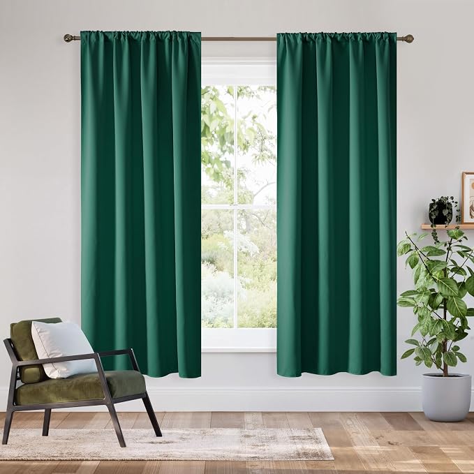 RYB HOME Bedroom Blackout Curtains 72 inches Long, 100% Blackout | Thermal by RYBHOME