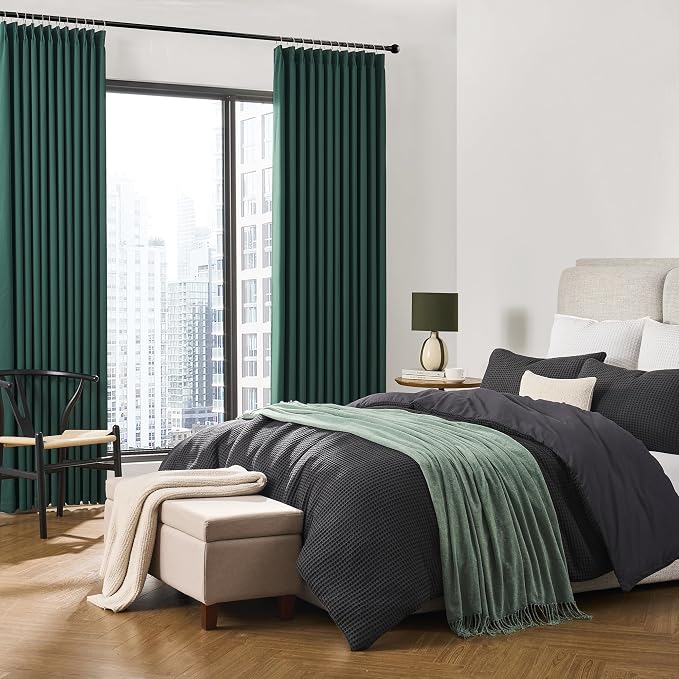 Dark Hunter Green Window Draperies 108 Inches Long 9 FT Tall, Pinch Pleat Room - Image 4