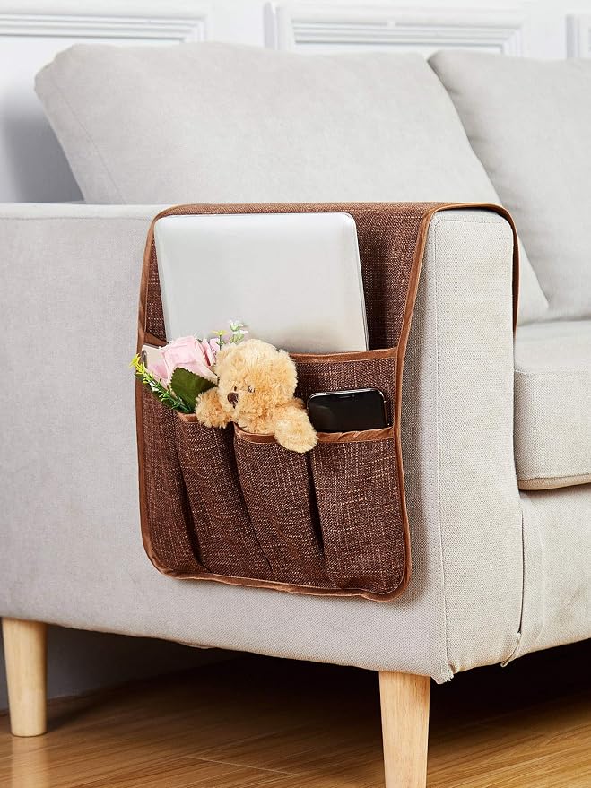 Sofa Armrest Organizer Non-Slip Arm Chair Hanging Caddy Remote Control Holder - Image 3