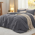 Bedsure Queen Comforter Set, Dark Grey Soft Prewashed Bedding by Unknown