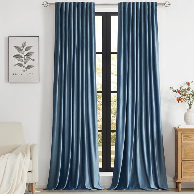 PRIMROSE Velvet Curtains 120 inch Long by PRIMROSE