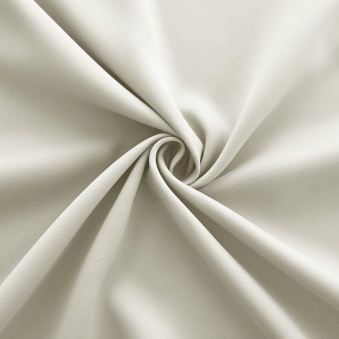 KOUFALL 60 Inches Long Cream Beige Off White Ivory Bay Window Curtains Drapes 2 - Image 6