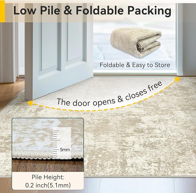 RELEANY Washable 5'x7' Abstract Area Rug - Image 8