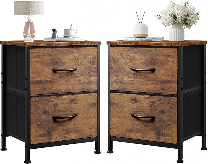 WLIVE Night Stand Set of 2, Small Dresser by WLIVE