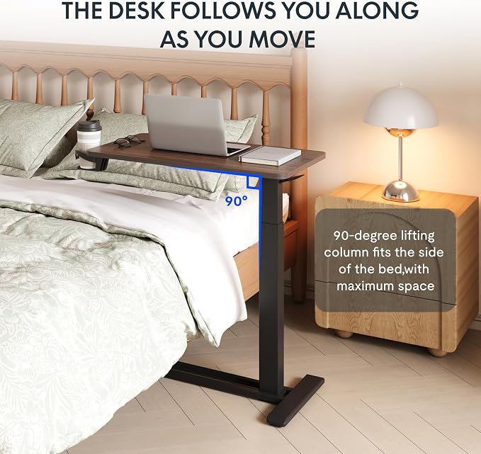 FLEXISPOT H7 32" Pneumatic Height-Adjustable Overbed Table - Image 8