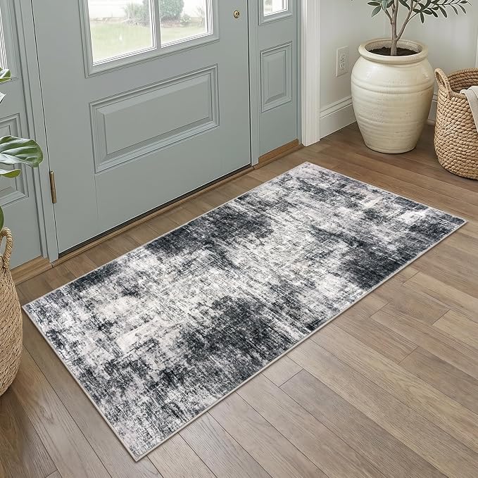 Abstract Runner Rug 2x4 Ft Entryway Rugs Washable Door Mat Indoor Entrance by iOhouze