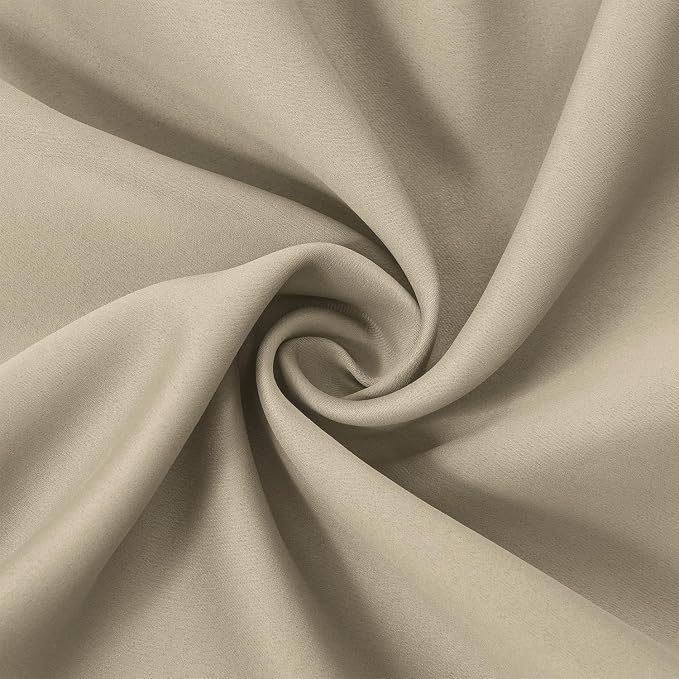 Blackout Curtains 66 x 95 inch/Beige Curtains Set of 2 Panels/Thermal Insulated - Image 5