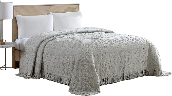 Beatrice Home Fashions Medallion Twin Cotton Chenille Bedspread, cozy plush by BeatriceHomeFashions