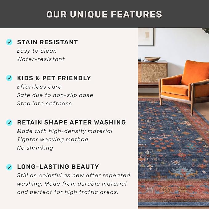 Washable 2x4 Entry Rug Front Door Indoor, Farmhouse Small Area Rugs - Image 7