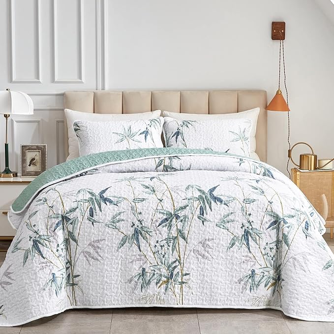 Flysheep Botanical Quilt Set 2 Pieces Twin Size, Soft Microfiber Lightweight by Flysheep