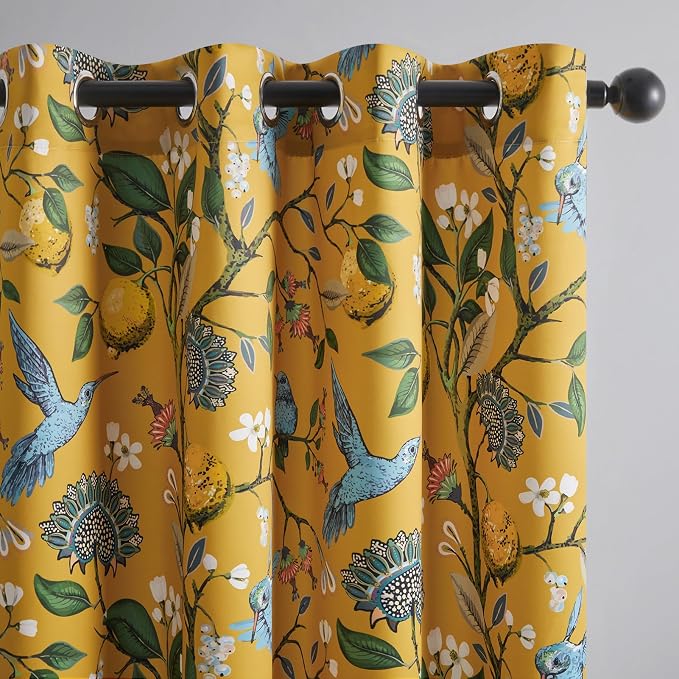 Extra Long 108 Inches Curtains for Large Window Luxury Mustard Yellow Floor To by Topfinel