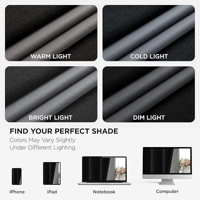 Joydeco Black Curtains 96 Inch Long Blackout Curtains 2 Panels Set, Faux Linen - Image 8