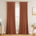 Terracotta 100% Blackout Curtains 90 Inch Length 2 Panels Set Fall Curtains by Guken