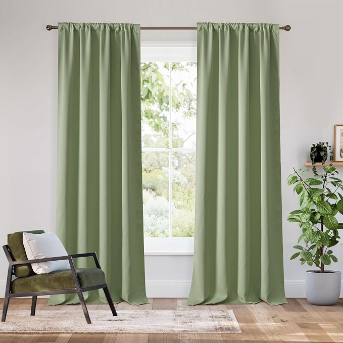 RYB HOME Bedroom Blackout Curtains 84 inches Long, 100% Blackout | Thermal by RYBHOME