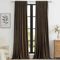 PRIMROSE Brown Velvet Curtains 72 inch Long by PRIMROSE