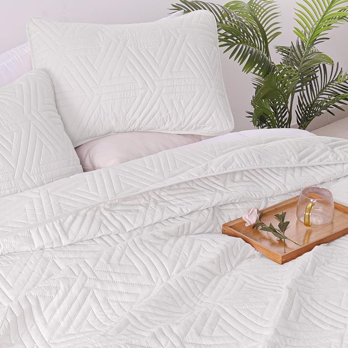 Whale Flotilla Soft Geometric Queen Quilt Set - Image 4